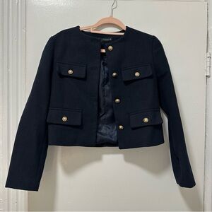 Zara Navy Tweed Jacket